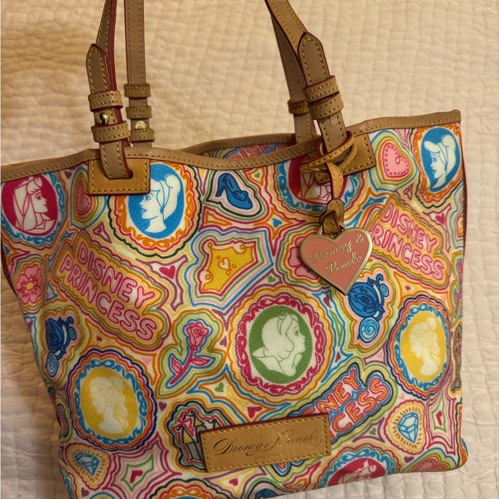 Disney Dooney & Bourke Pop Princess Shopper Tote White Background